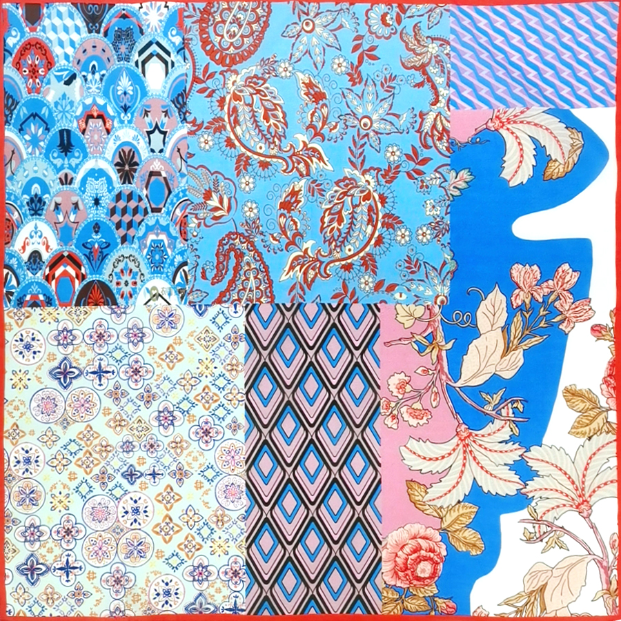 品牌高端65cm桑蚕丝手绘原创文艺风摩洛哥丝巾真丝棉秋冬护颈方巾