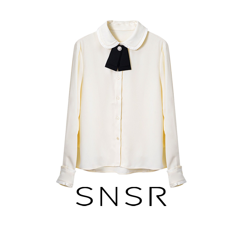SNSR/圣妮思25秋季新款温柔甜美气质蝴蝶结衬衫S23C038CS218