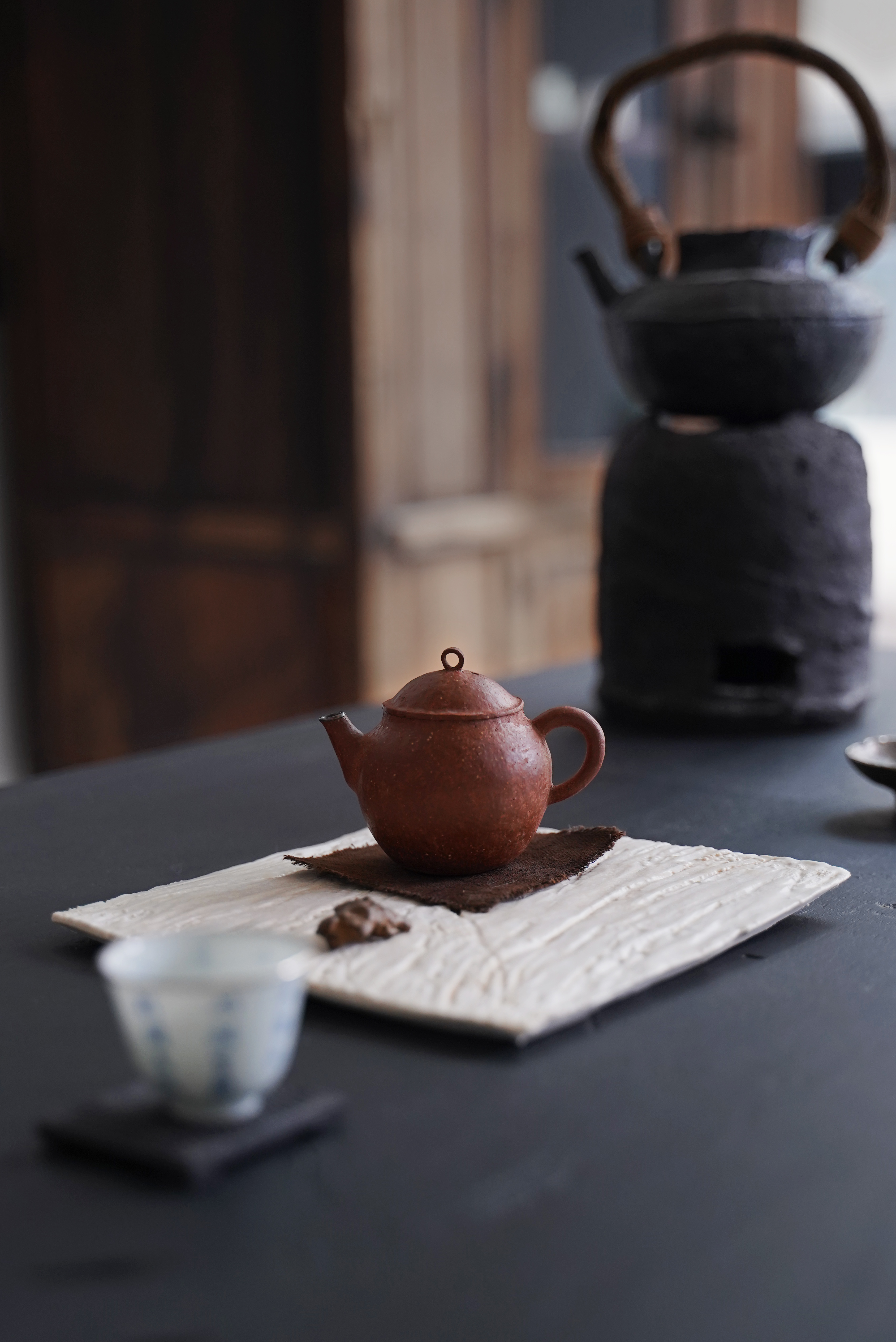 大合小满出品 兰鼎平手捏紫泥包银嘴壶96ml