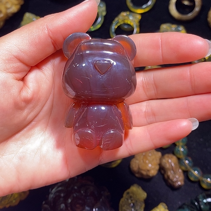 原***啊琥珀未镶嵌颈饰小熊吊坠