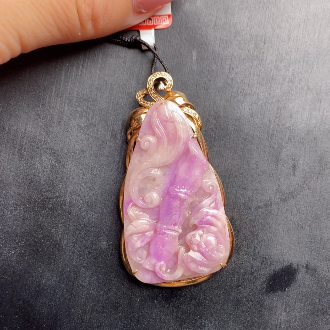 18K金镶嵌苏纪石（舒俱来）吊坠(赠链)