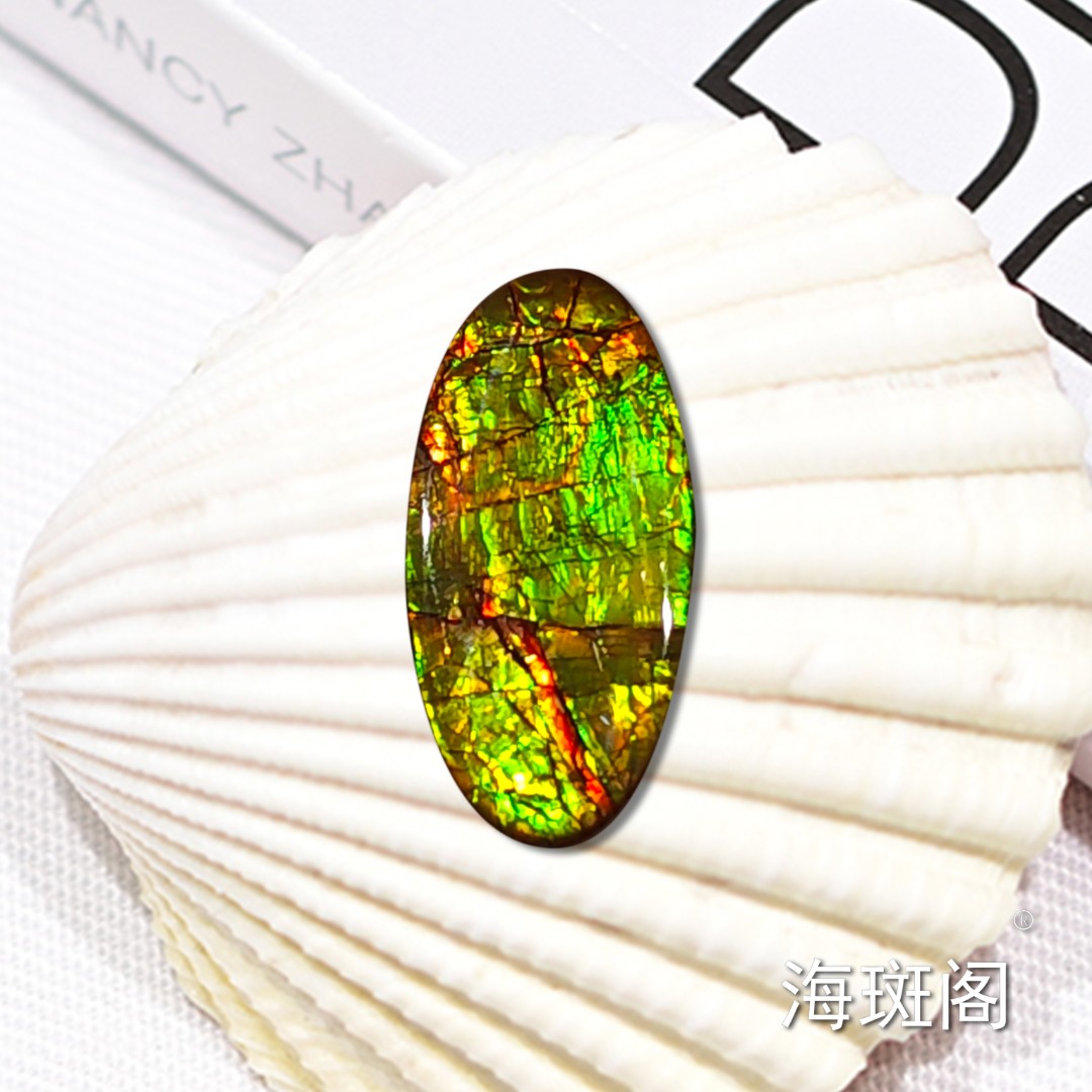 【海斑阁】天然加拿大斑彩宝石有机宝石收藏树脂覆膜裸石DLS-25167