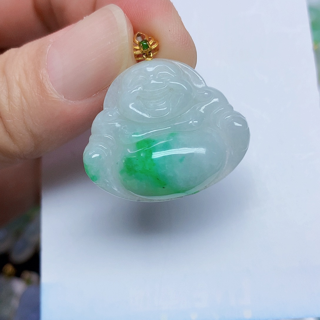 翡翠18K金镶嵌颈饰456688