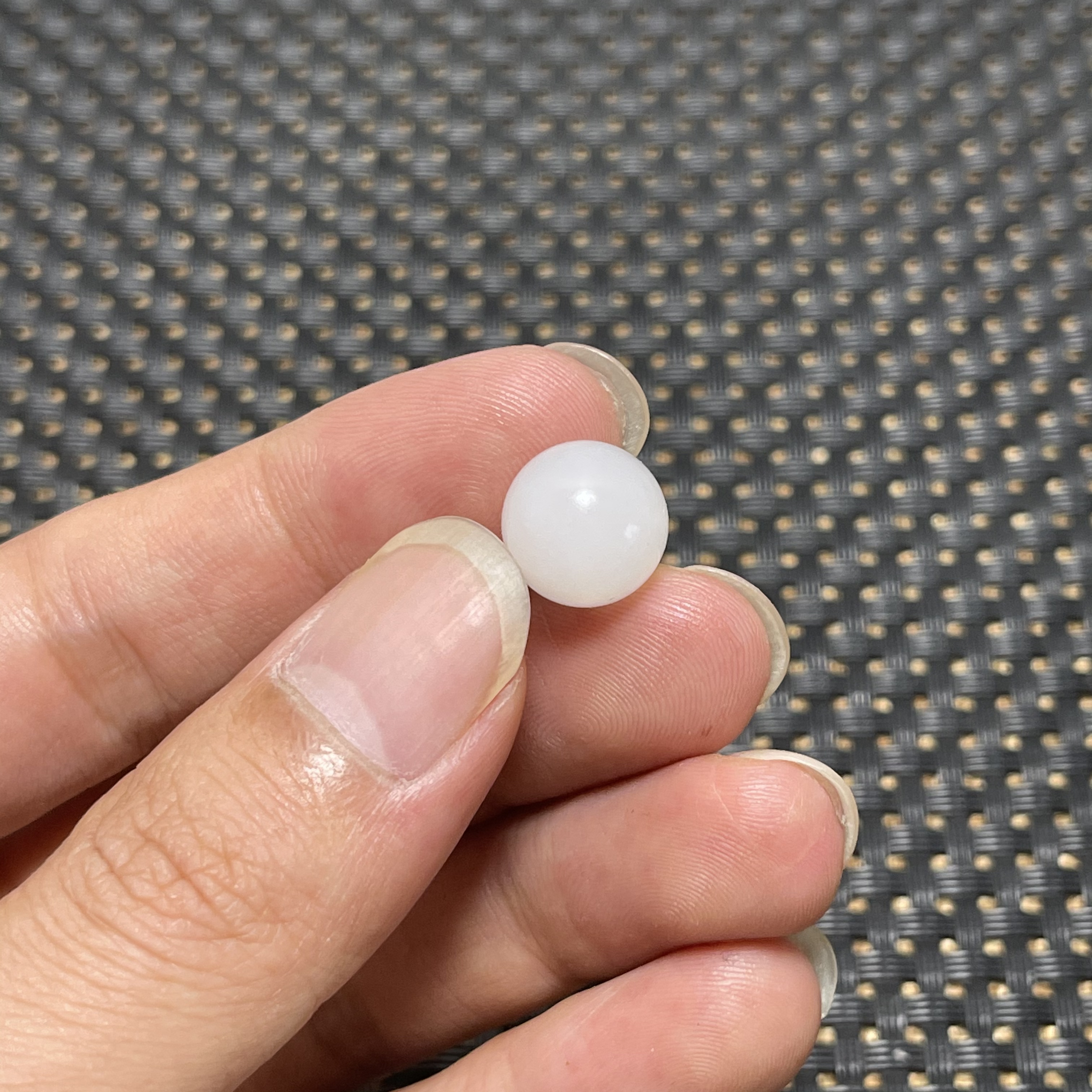 和田玉单珠籽玉羊脂白白玉卡12圆珠过灯无结构顶珠多宝散珠隔珠润