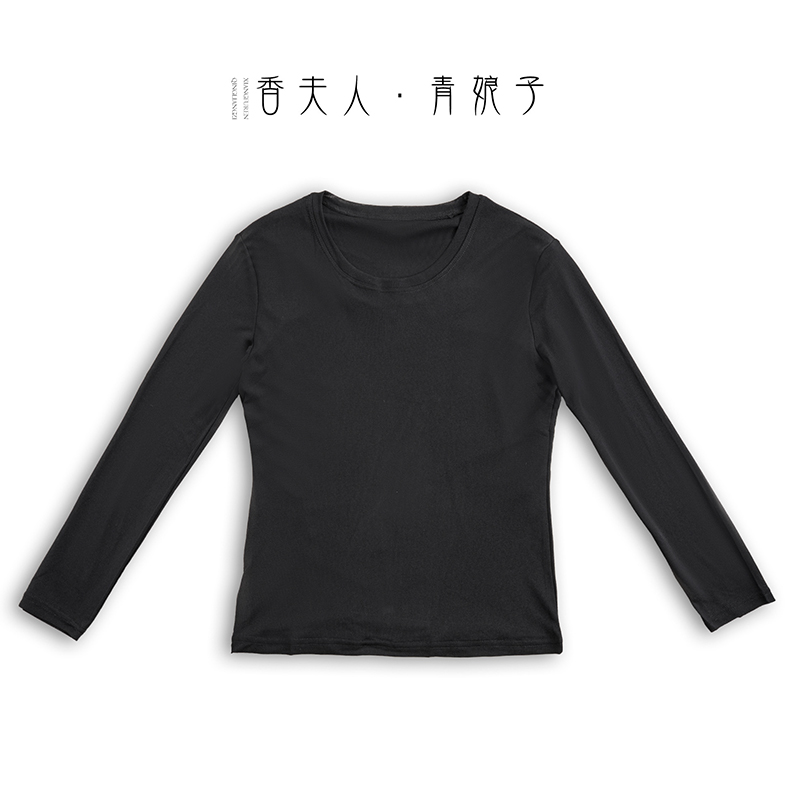 青娘子慵懒风高级感圆领网纱时尚百搭打底上衣61325