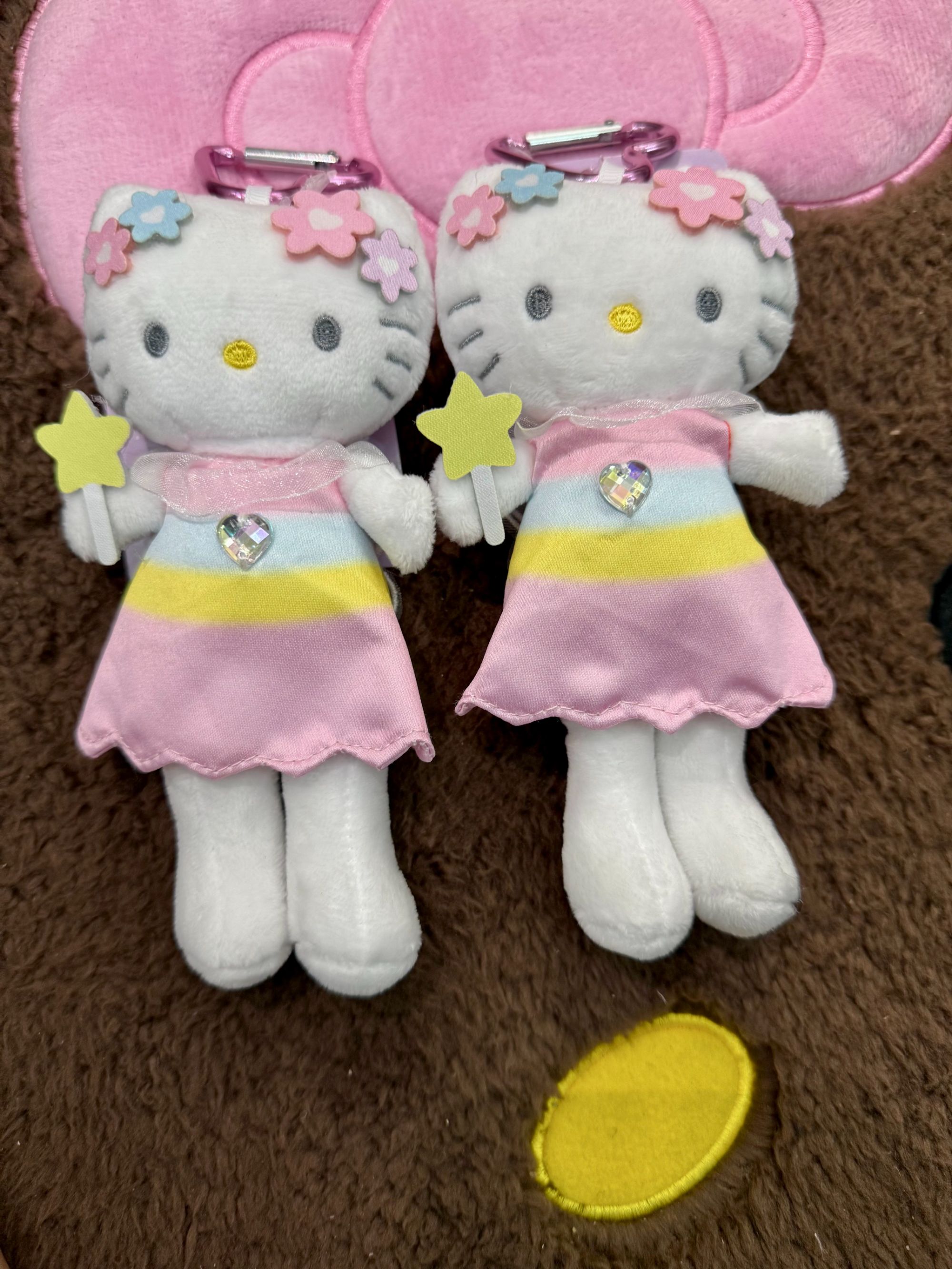 长腿彩虹精灵helloKitty包包挂件可爱毛绒玩具挂饰kitty挂件
