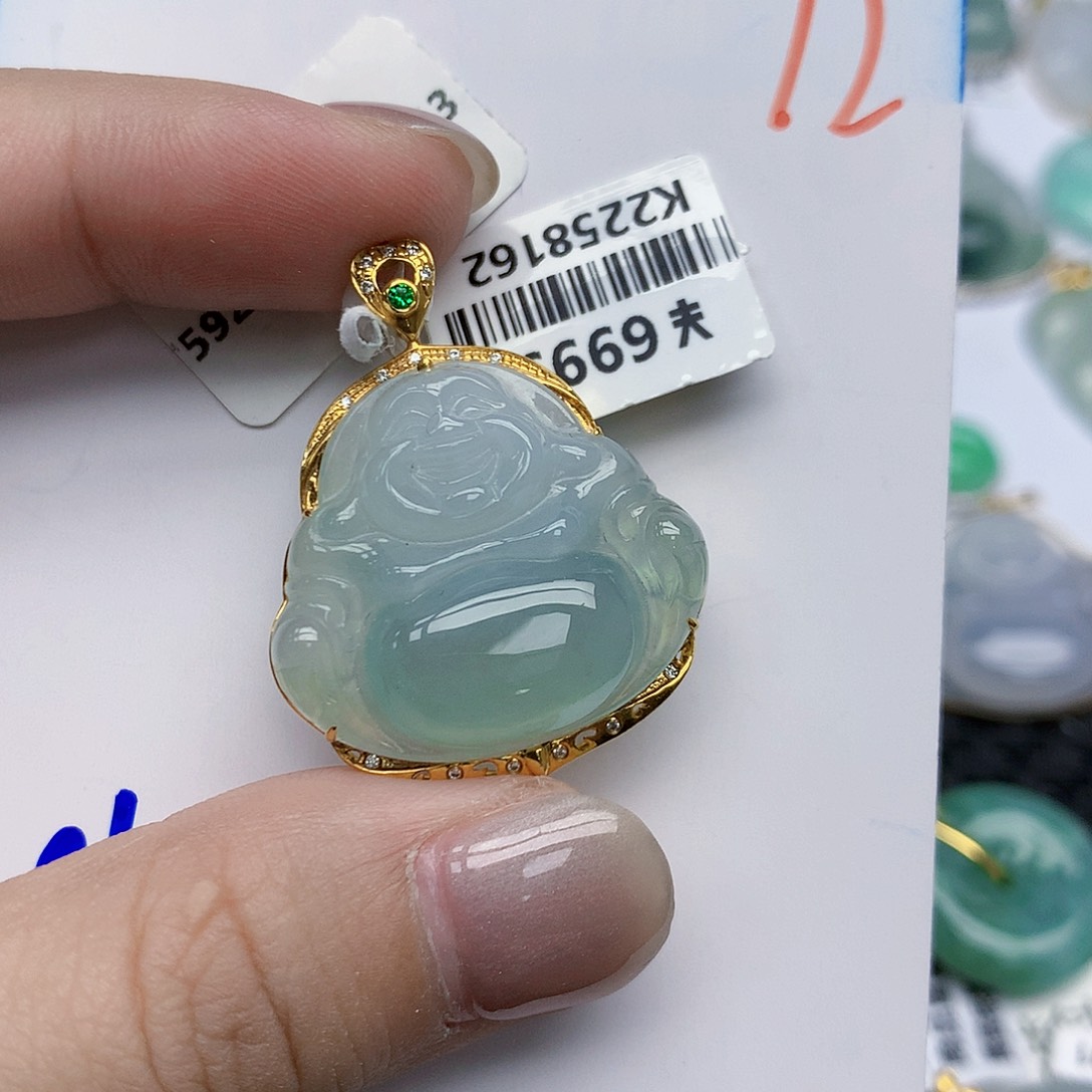 【闪购商品】翡翠颈饰18K金镶嵌1111111111
