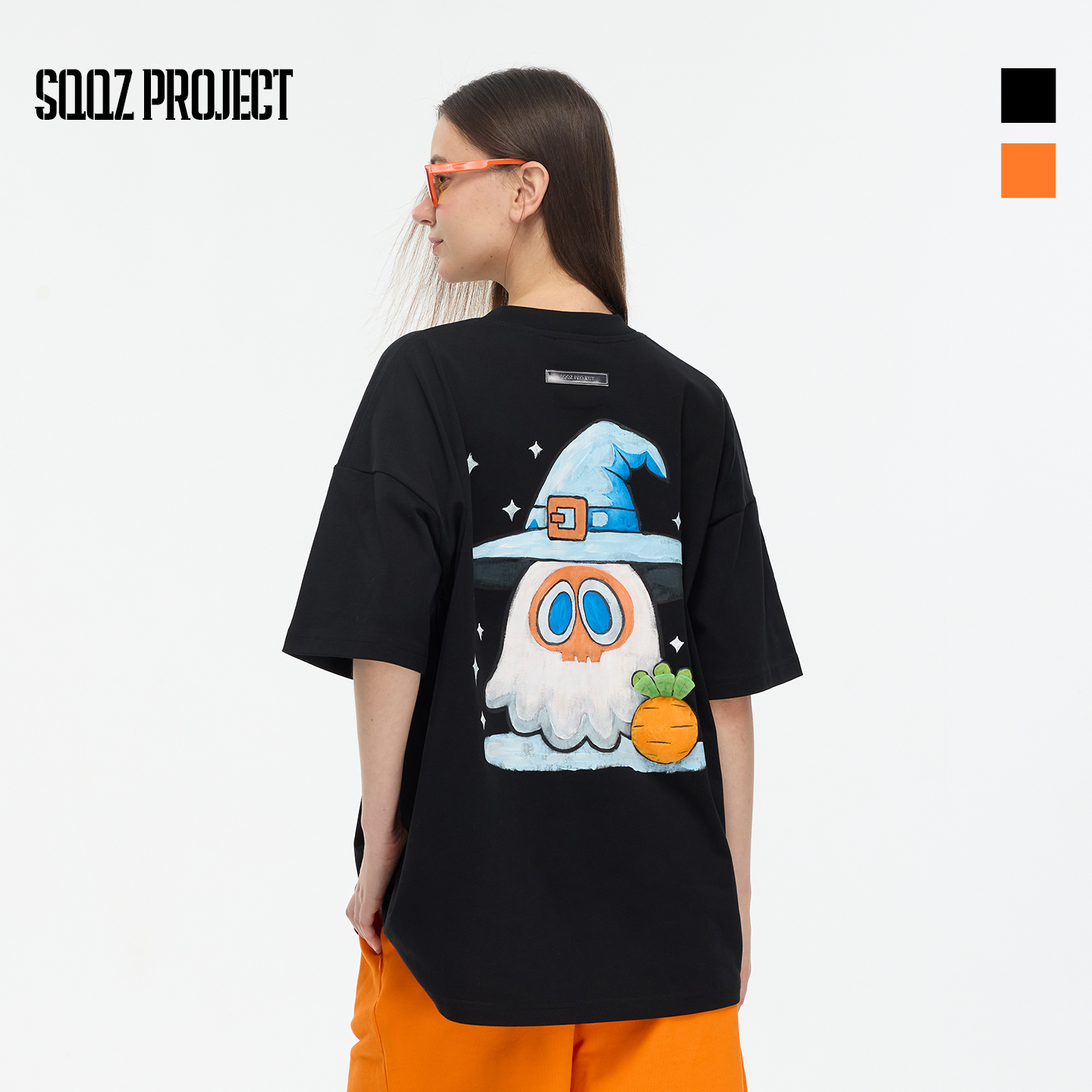 SQQZ PROJECT 新款300G立体塞棉幽灵巫师胡萝卜趣味短袖T恤情侣款