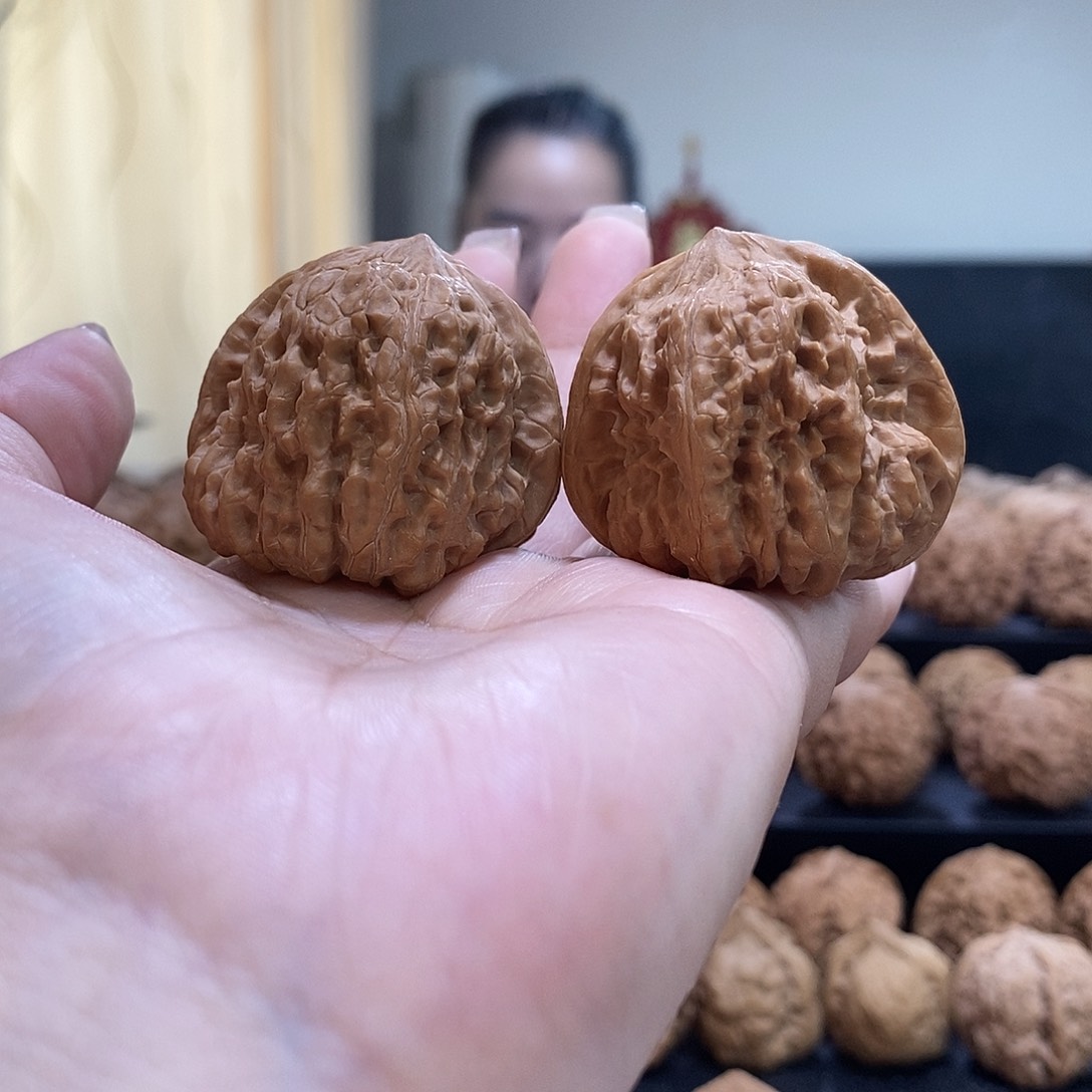 把件文玩核桃39平谷凹底