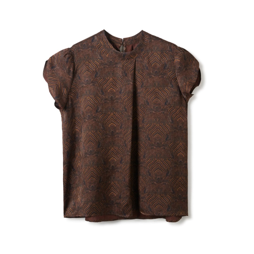 【自然之韵】40姆米红云纱欧非特设计感时尚休闲百搭上衣LBW25057