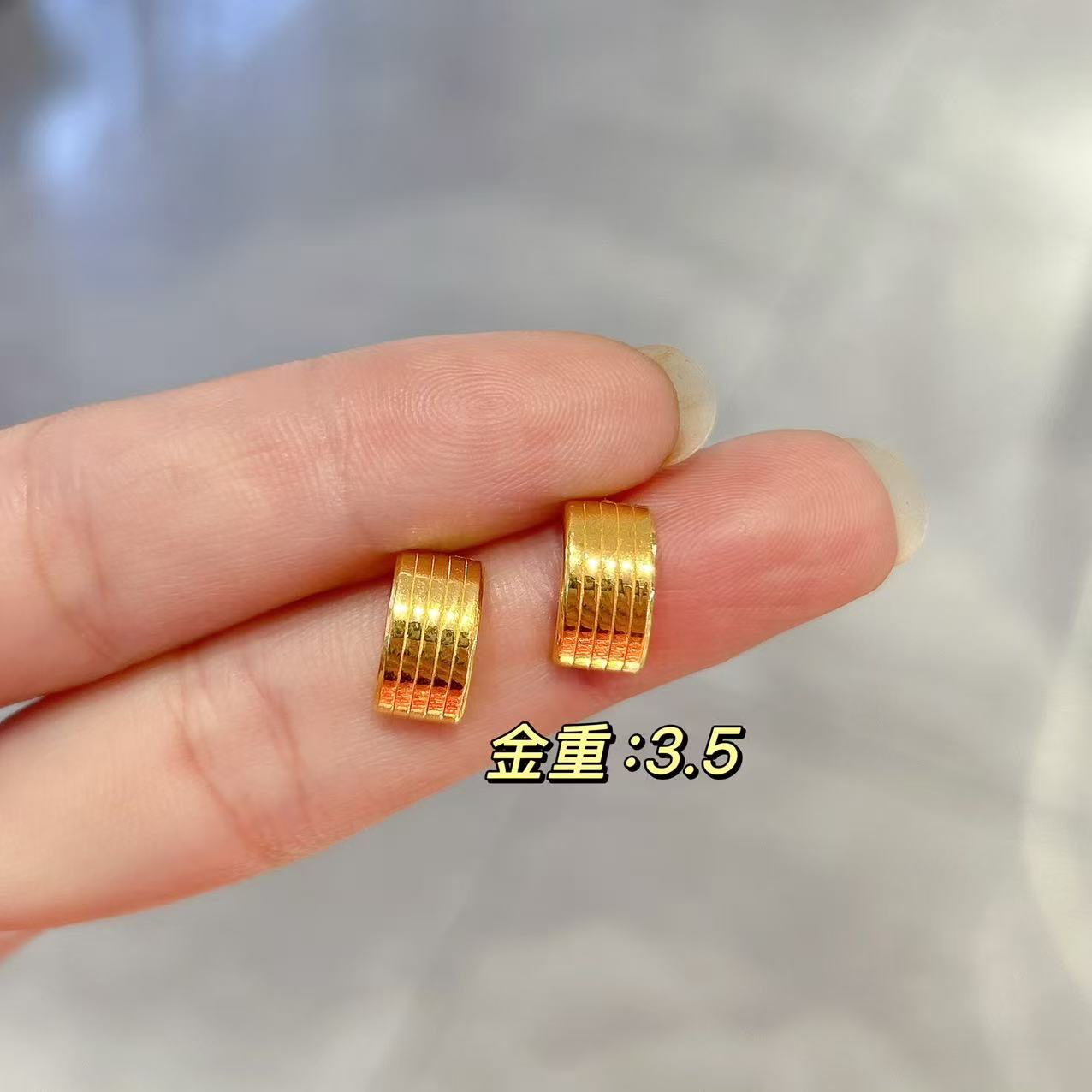 西京金店 足金3.5克耳饰（16.8元快递费退货扣除）