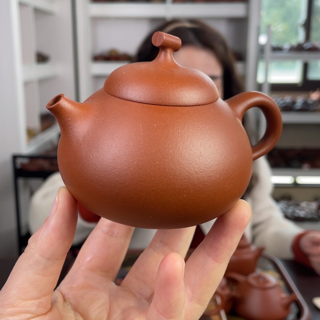 紫砂茶壶红泥茄瓜220cc