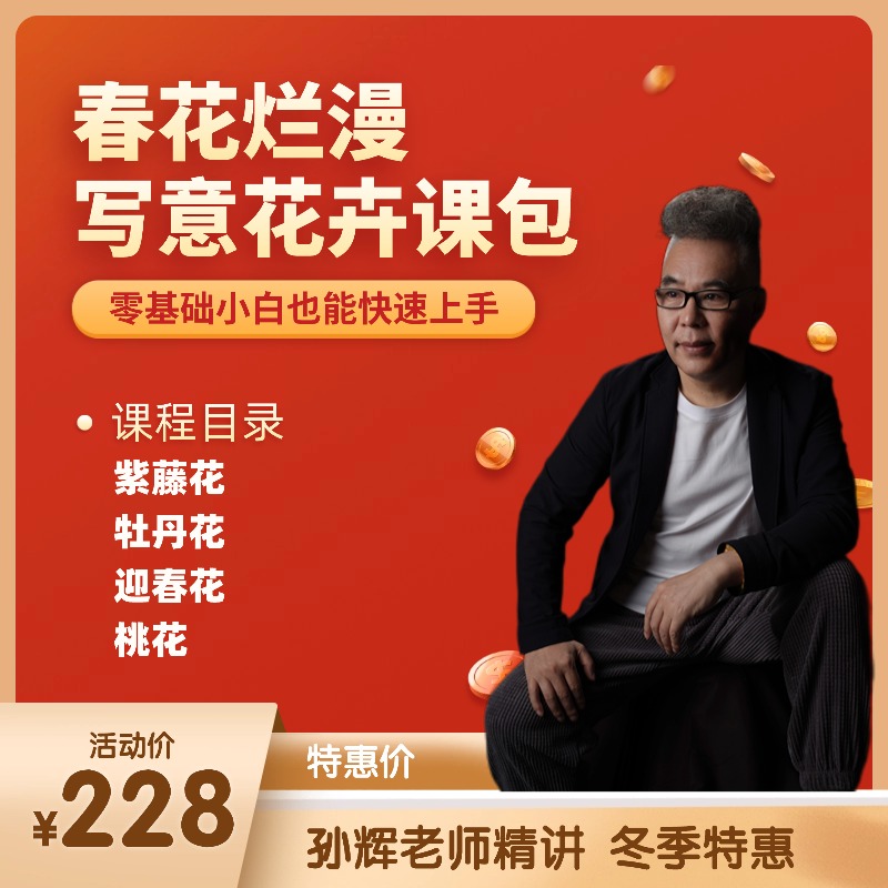 孙辉老师「春花烂漫」写意花卉录播课包