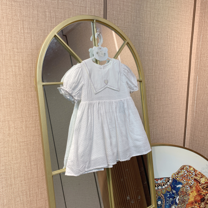 AB272   宝宝白色娃娃领短袖连衣裙   夏季