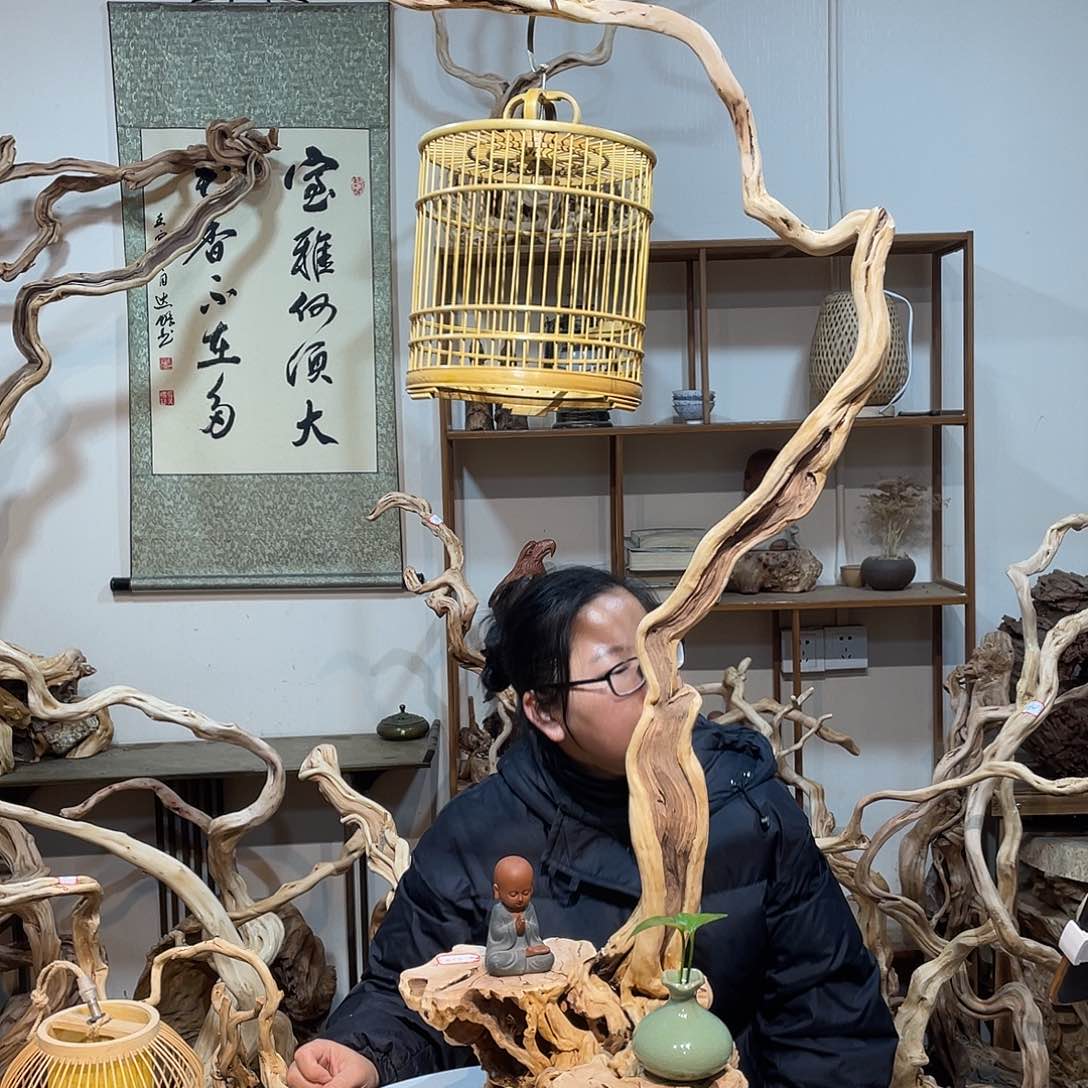 柏木杜鹃根根艺摆件