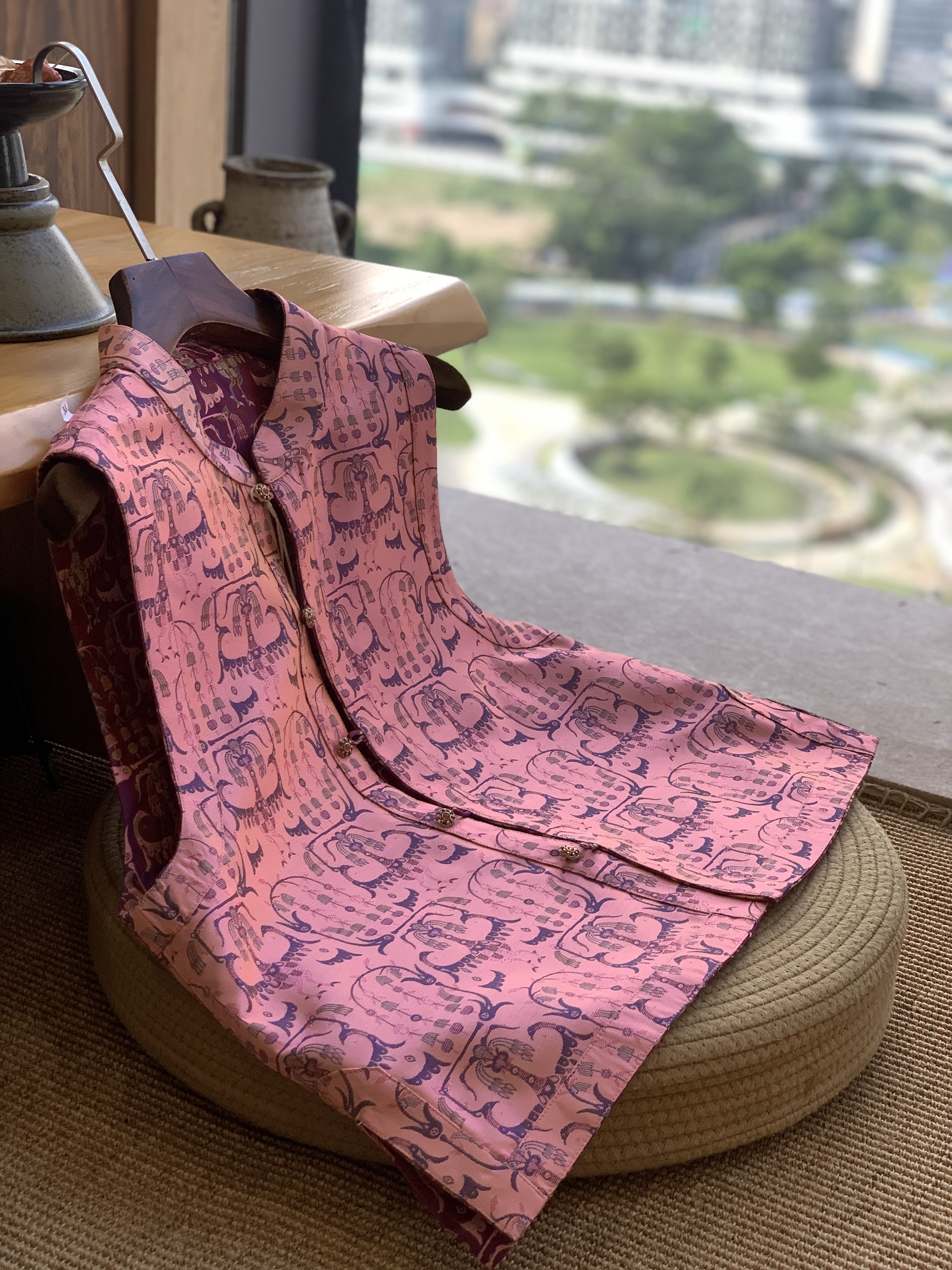 聆夏制造【东方绮梦 】千年蜀锦桑蚕丝马夹国风盘扣奢华贵气