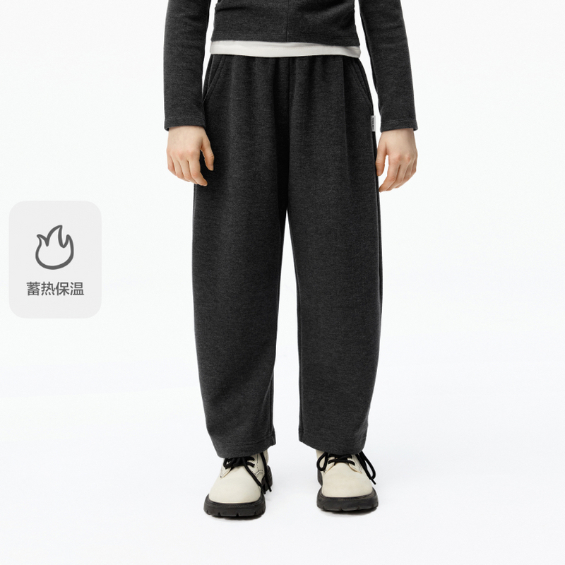 蓄热保温超柔littlemoco童装25冬新款男女童亲子长裤休闲裤裤子