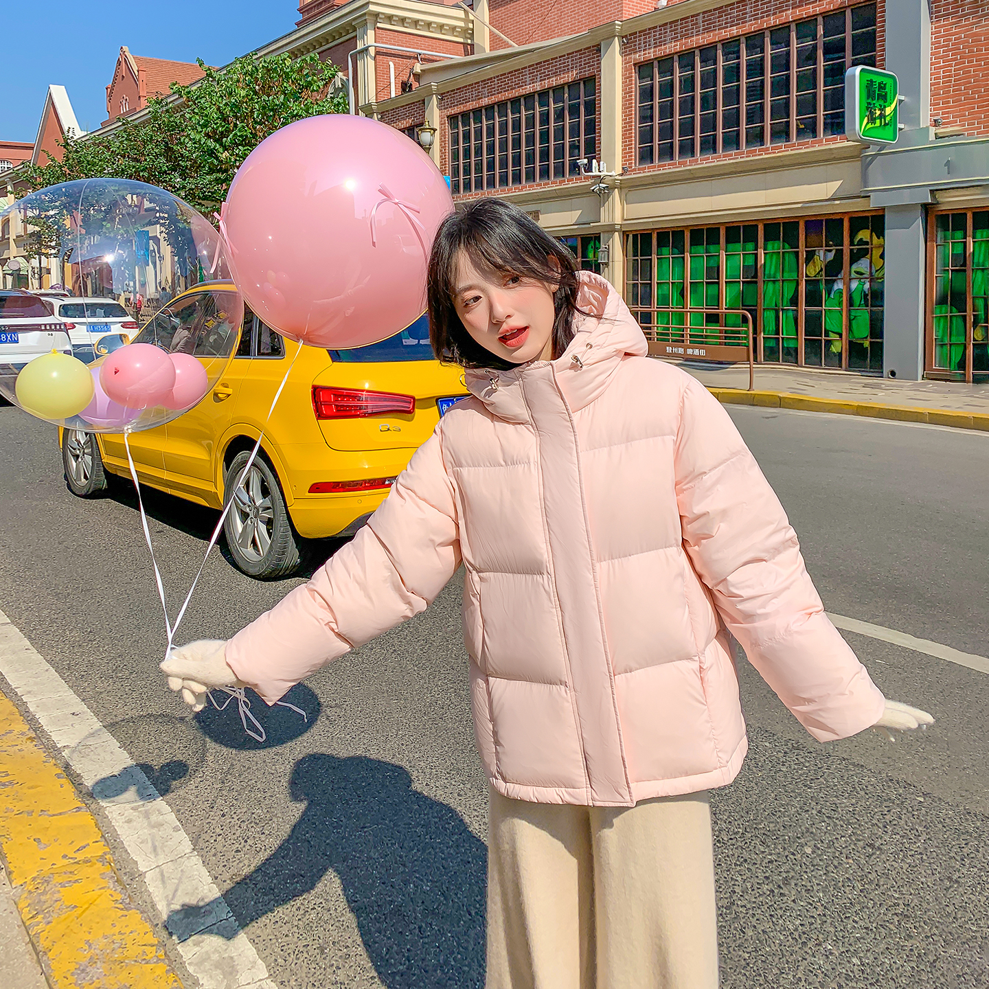 侨格95白鸭绒短款羽绒服女款2025新款冬季高端加厚面包服爆款外套
