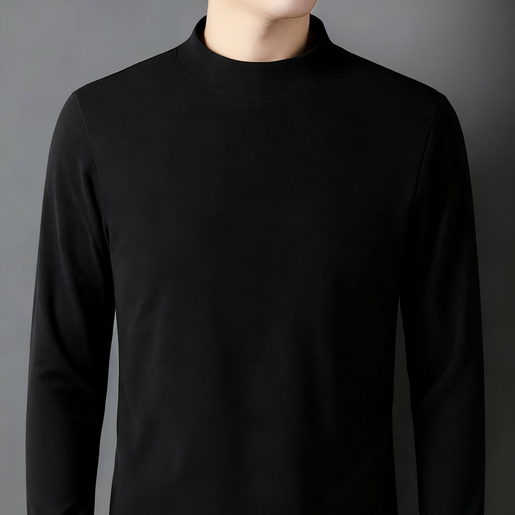 双面磨毛德绒打底衫【中领男士】设计感经典休闲百搭打底衫