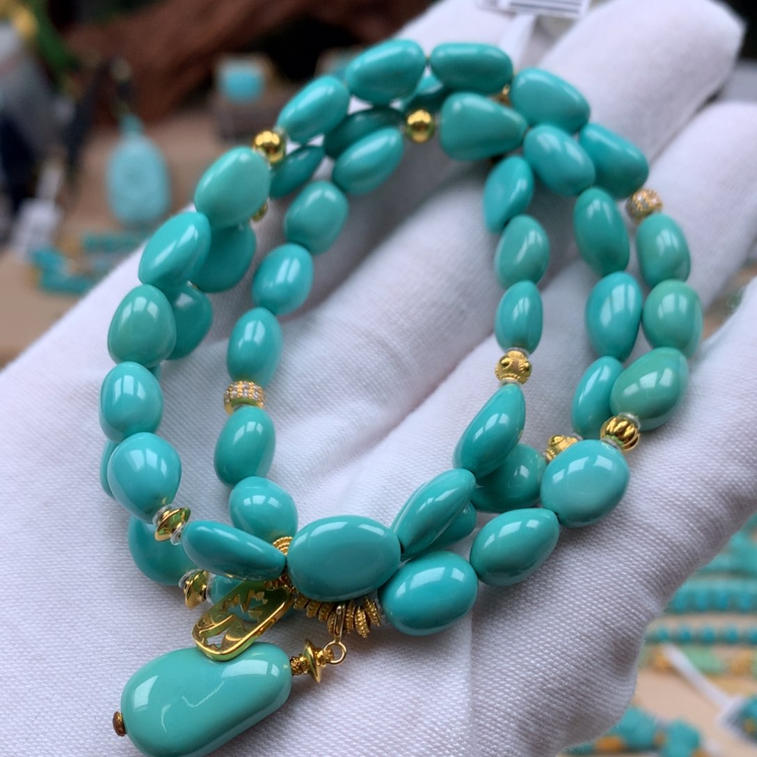 绿松石精品配饰18K金镶嵌