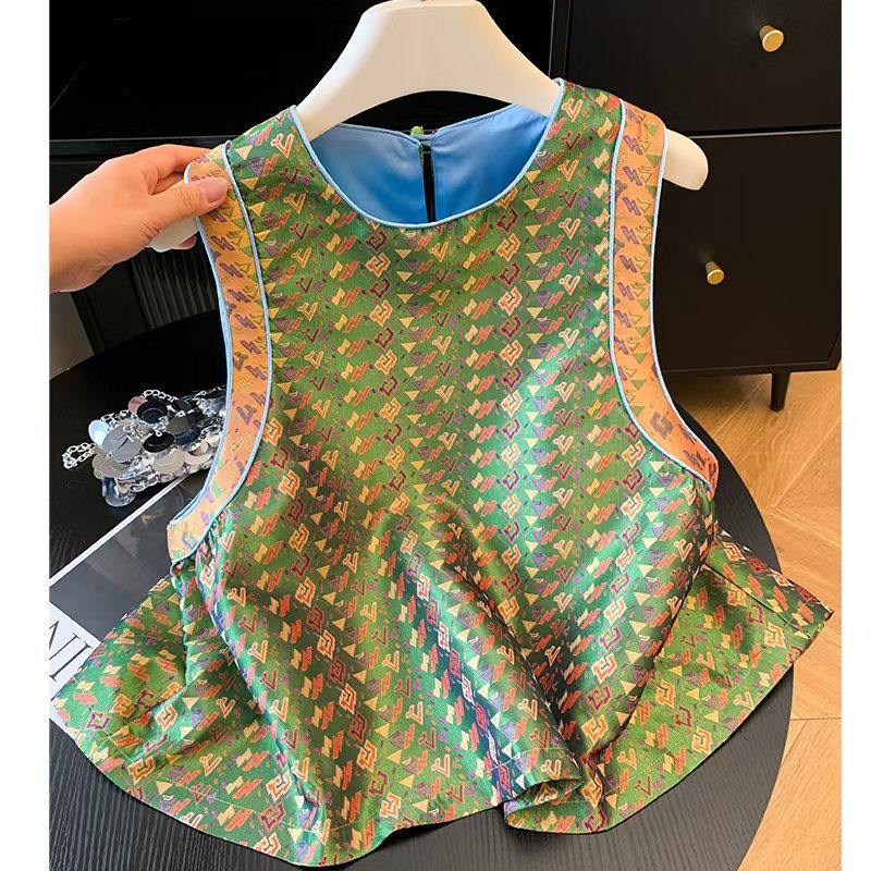 高级感小众设计年轻新中式背心女秋薄款外穿马甲国风减龄绿色