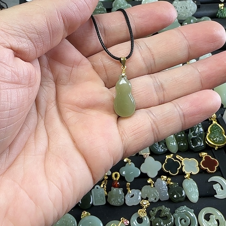 和田玉吊坠(不含链)银S925镶嵌