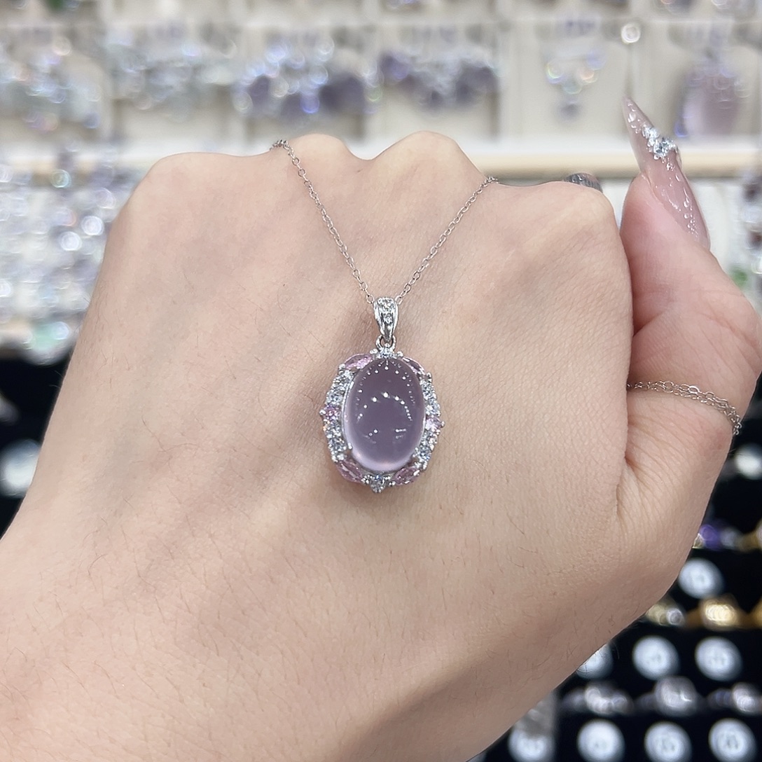 嘟***o吊坠萤石银S925镶嵌