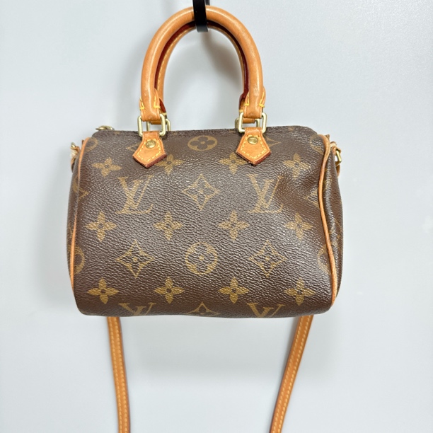 95新 LouisVuitton/路易威登 复燃精选/老花speedynano斜挎包
