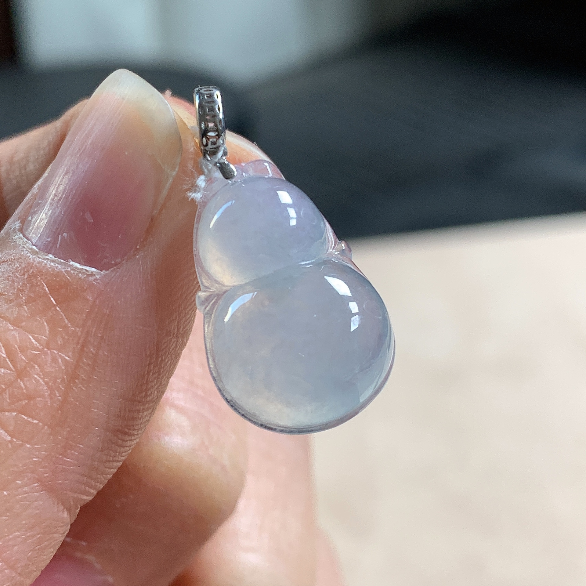 翡翠18k金镶嵌冰种葫芦轻奢精致高冰