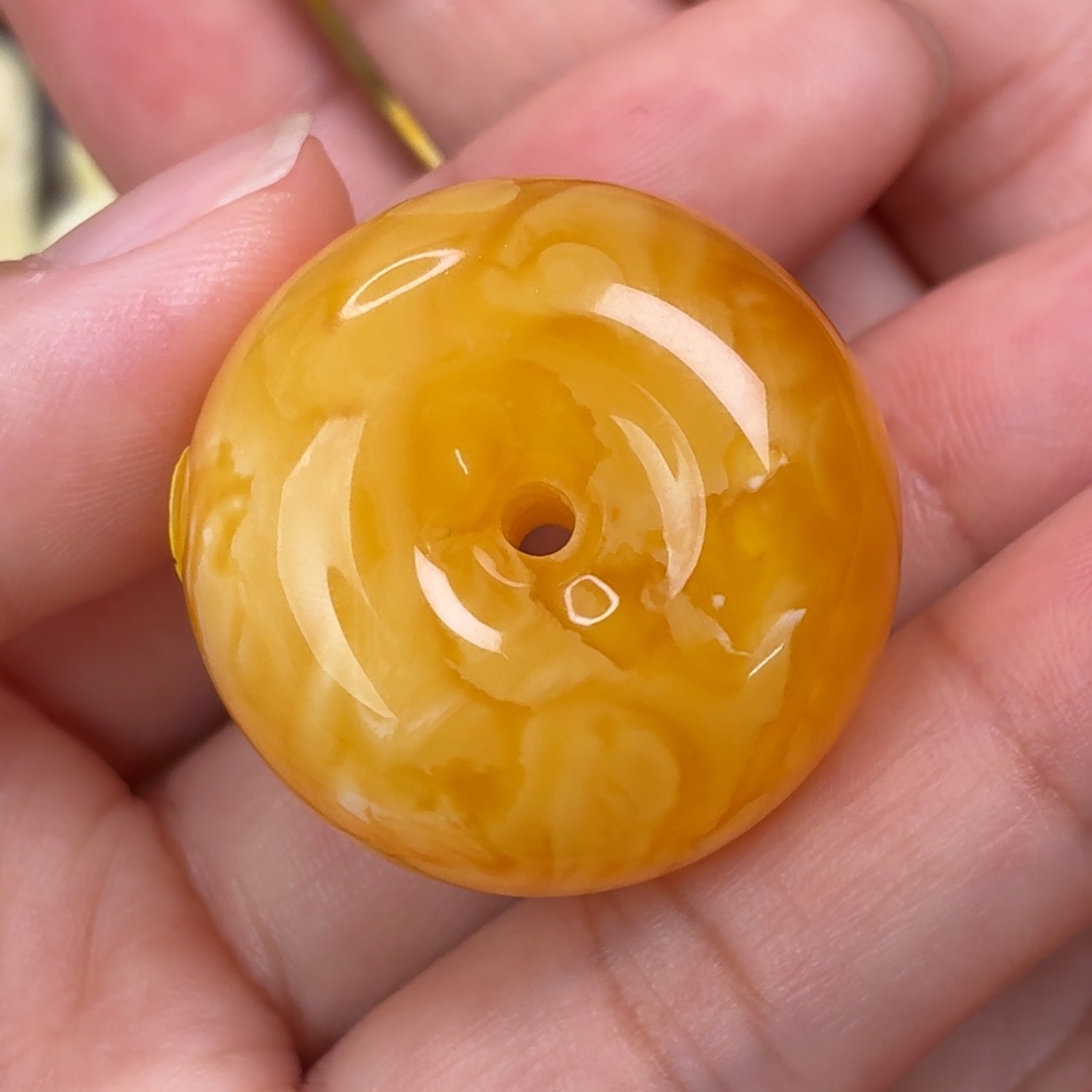 蜜蜡未镶嵌吊坠(不含链)橘红扣