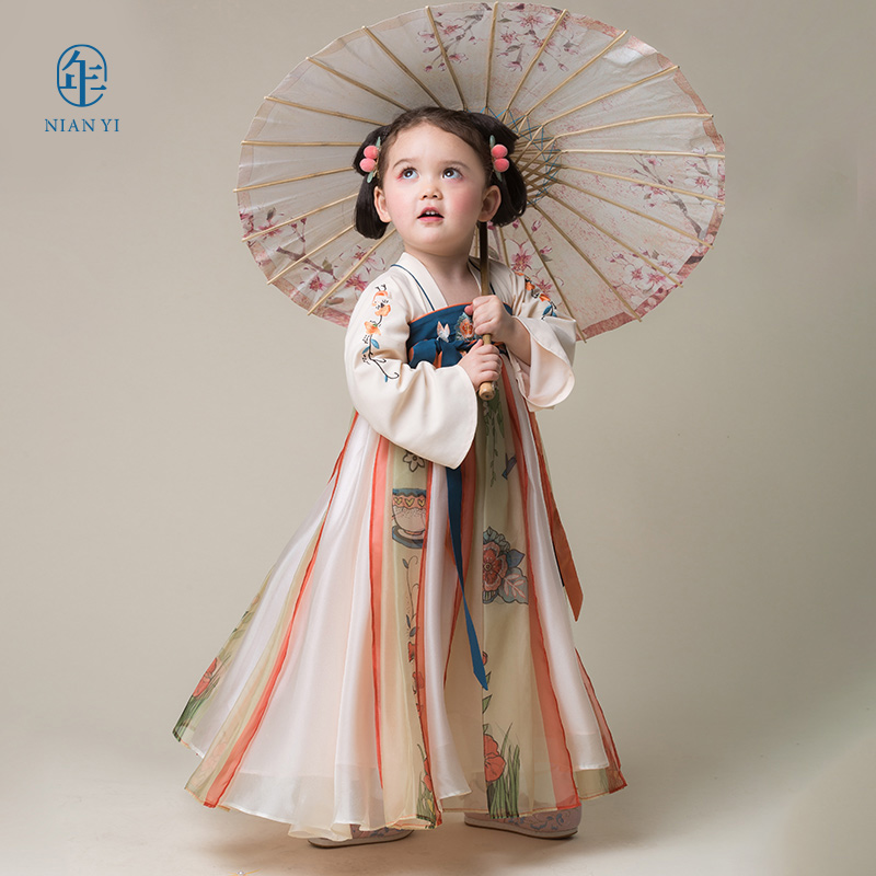 【年年牧场雪兔汉服】年衣童装女童汉服春连衣裙古装唐装高端D