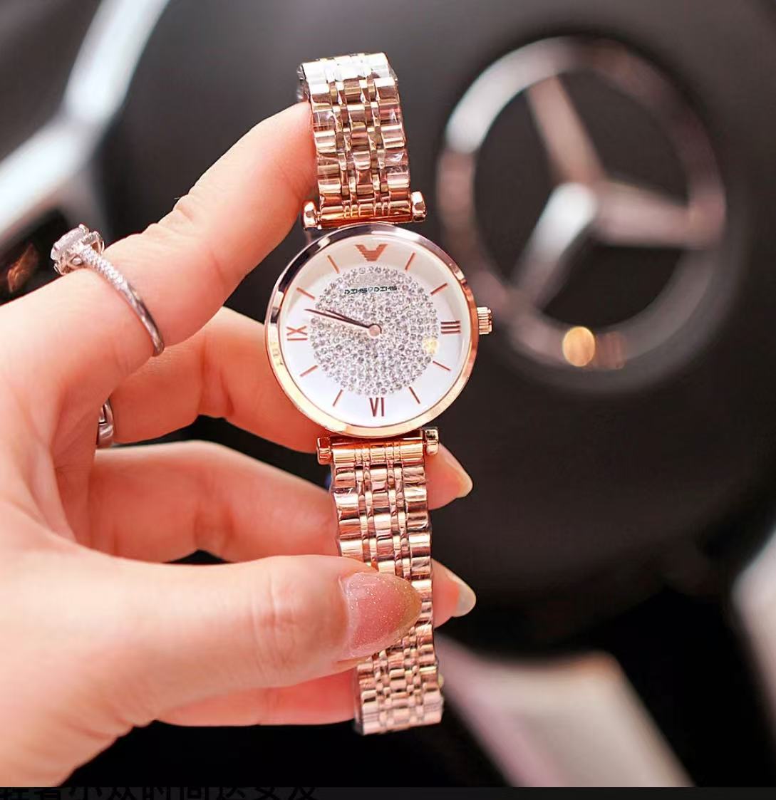 直发满天星系列专柜轻奢女士腕表轻奢小众百搭时尚气质玫金a812