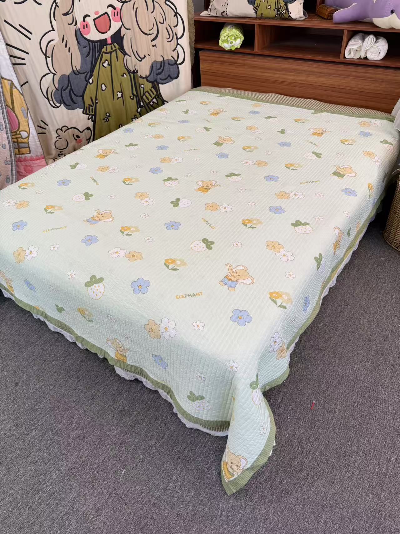 【花丛小象】200*230cm 冰感凉感床盖