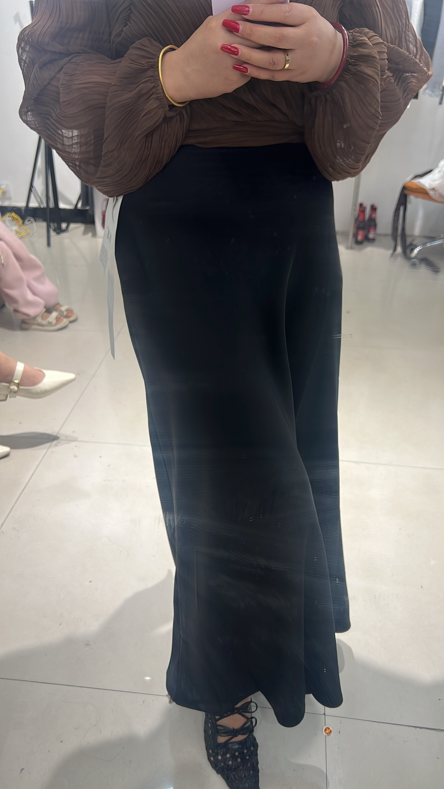 厚款松紧带高腰成人长裙半身裙连衣裙女士短裙修身