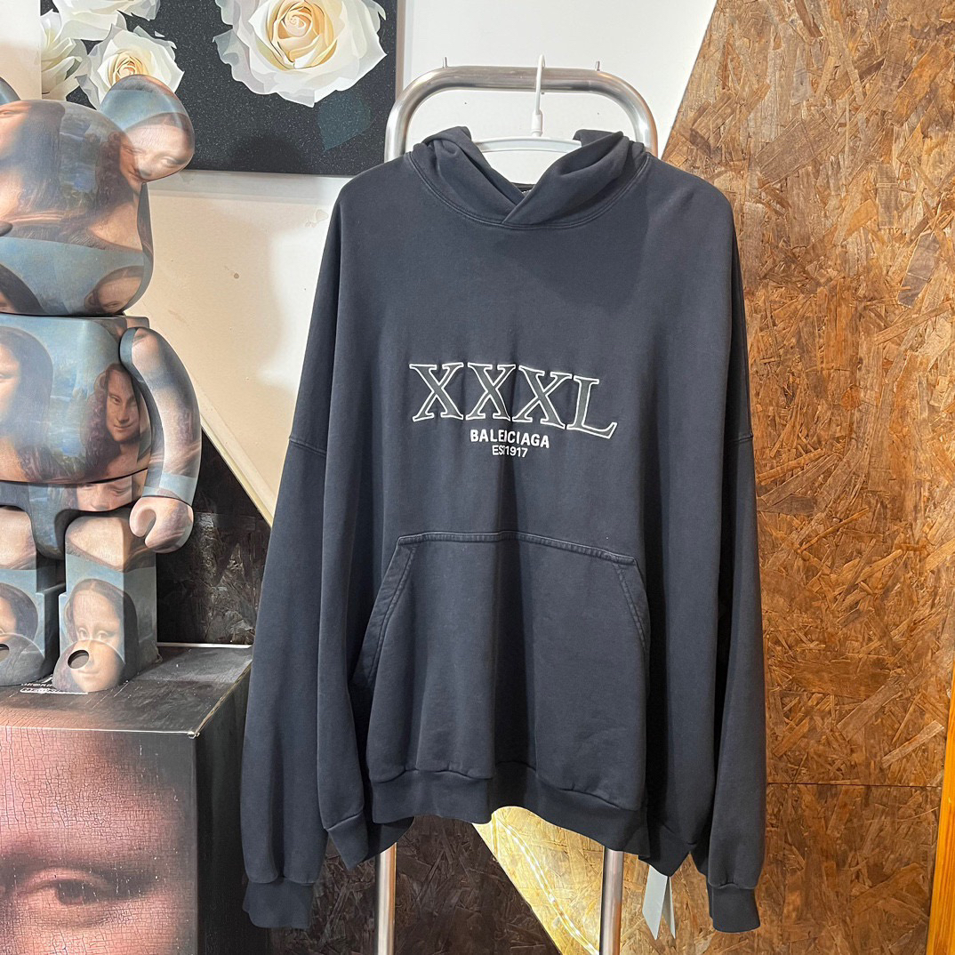 99新 Balenciaga/巴黎世家 3xl帽衫1码全新带吊衣长74胸围80b2206