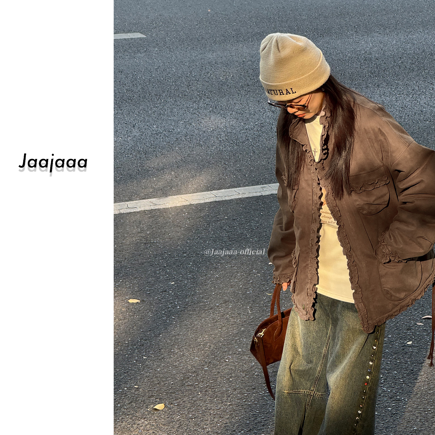 Jaajaaa花簇锦绣 冬季复古小众设计百搭气质时尚简约棉服外套/DAH