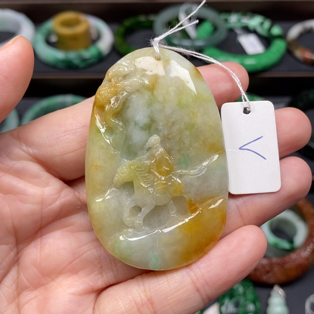 翡翠颈饰未镶嵌状元及第48号