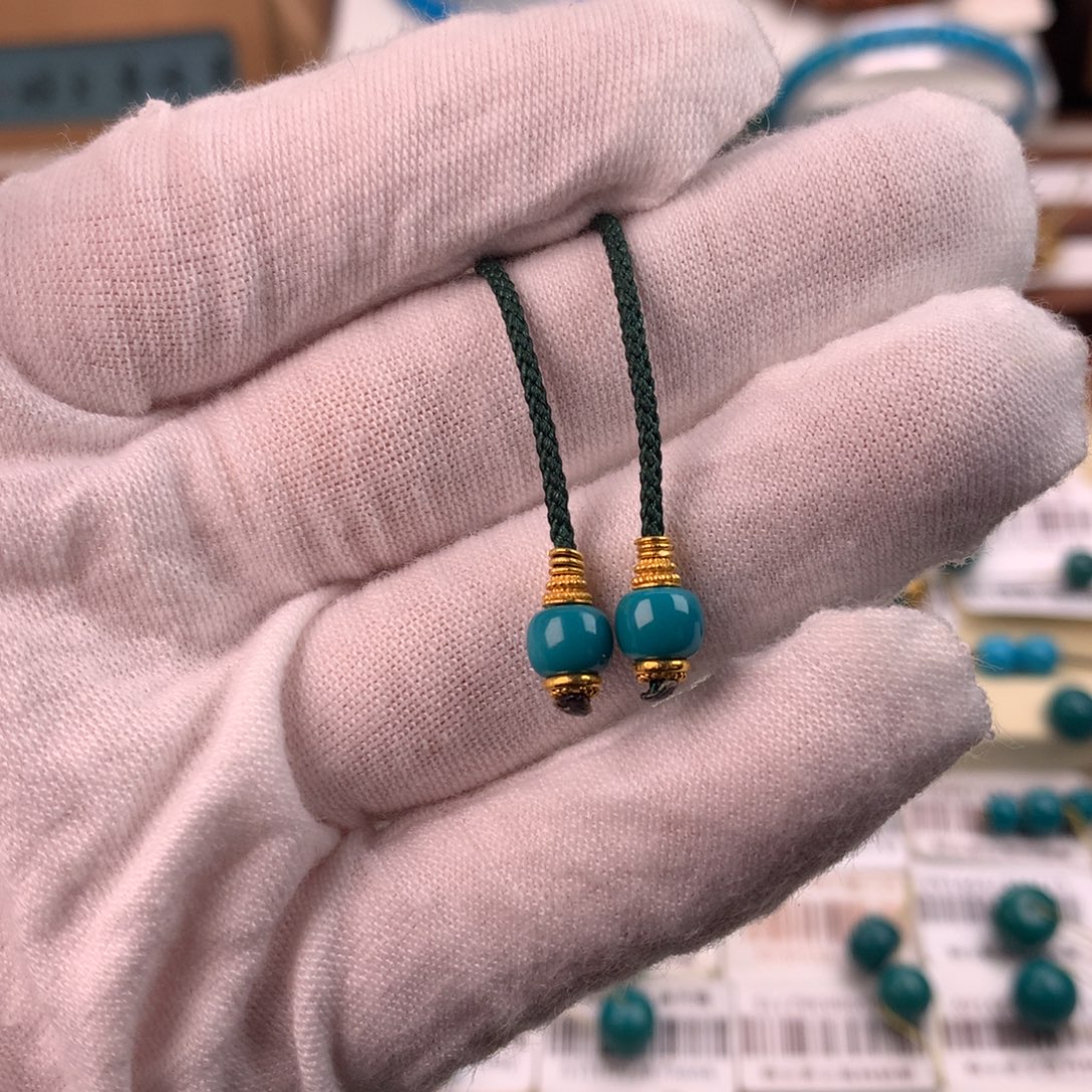 绿松石18K金镶嵌配饰凡