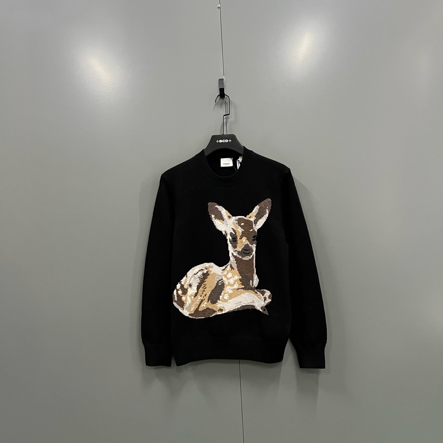 95新 BURBERRY/博柏利 (ll) 小鹿嵌花针织衫 M码/015800