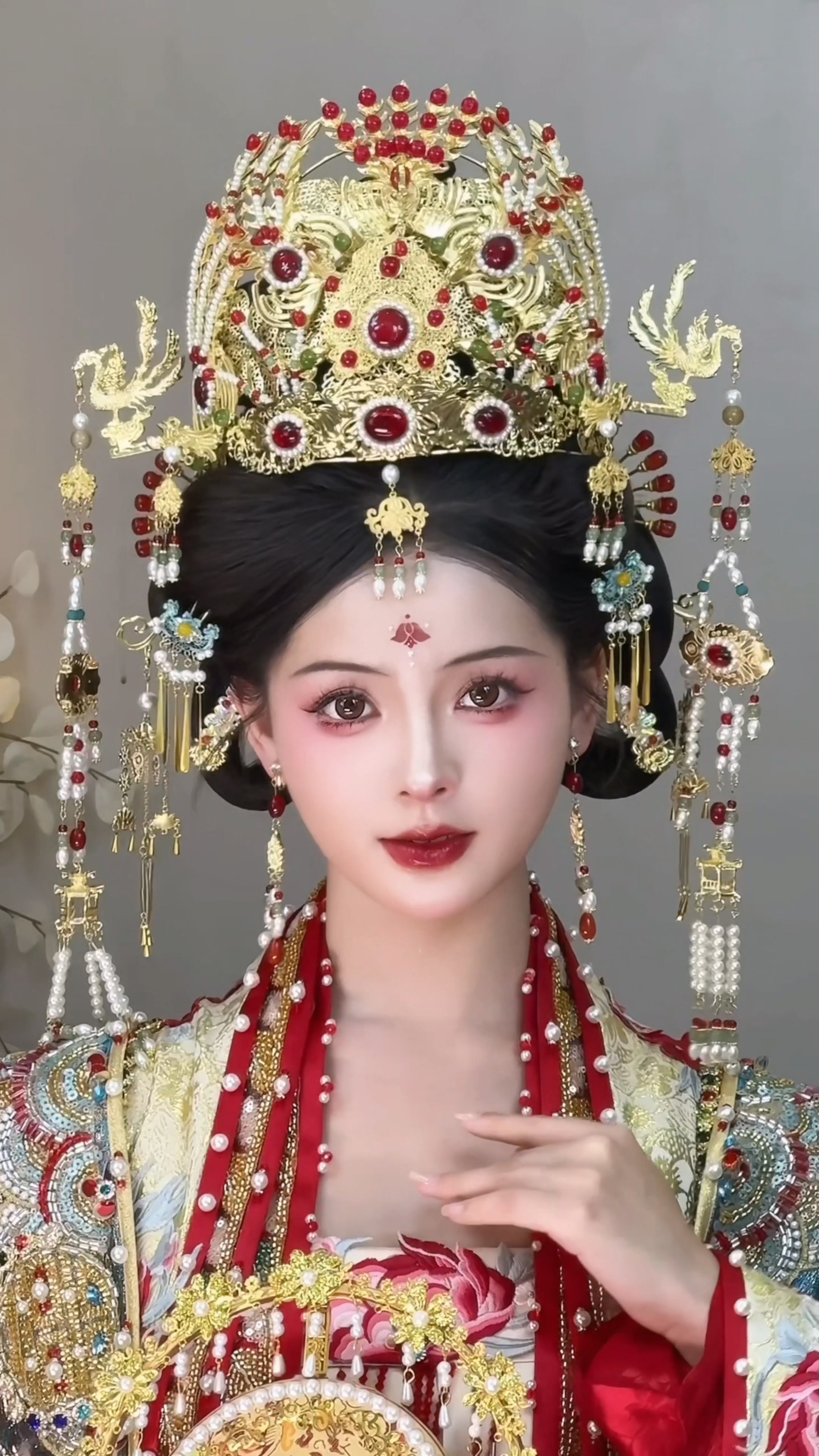 中式婚礼婚嫁大婚头饰汉服发冠奢华高端X66