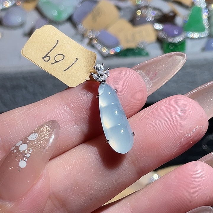 翡翠银S925镶嵌颈饰