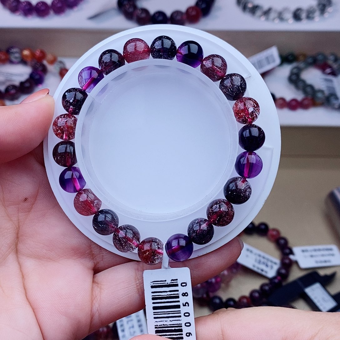 未镶嵌手链水晶黑加侖超七9m