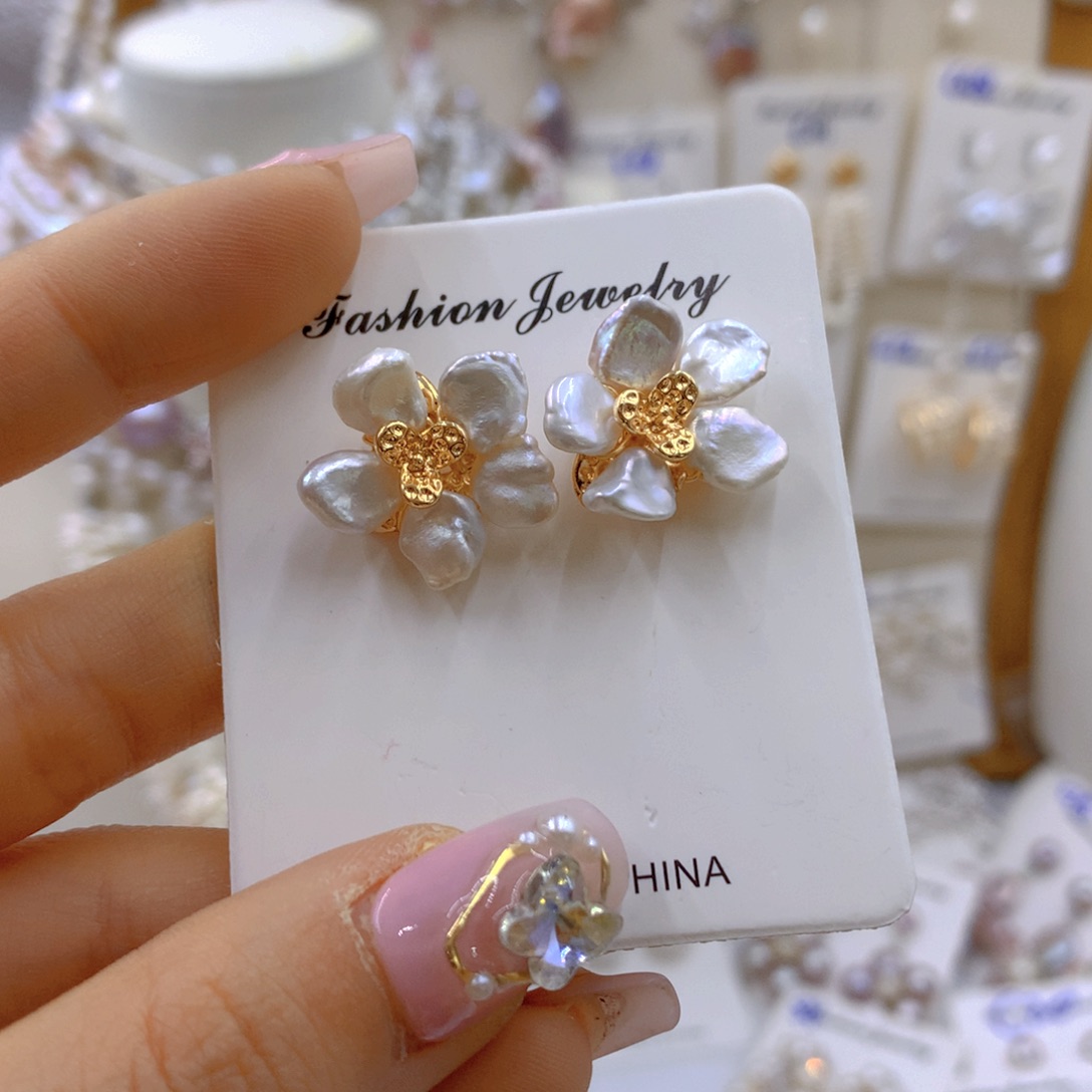 淡水珍珠耳饰银S925镶嵌