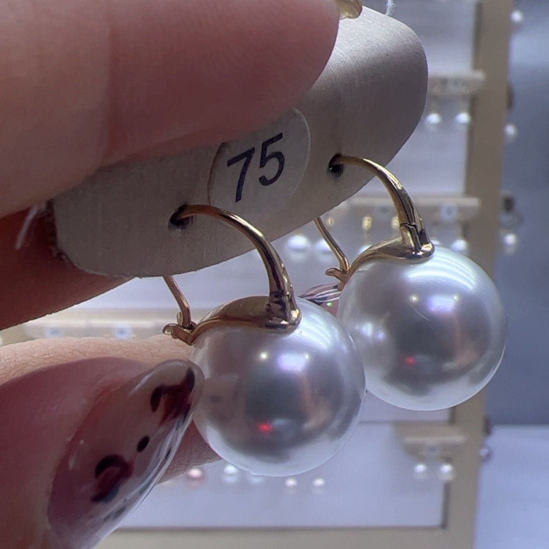 淡水珍珠耳饰18K金镶嵌