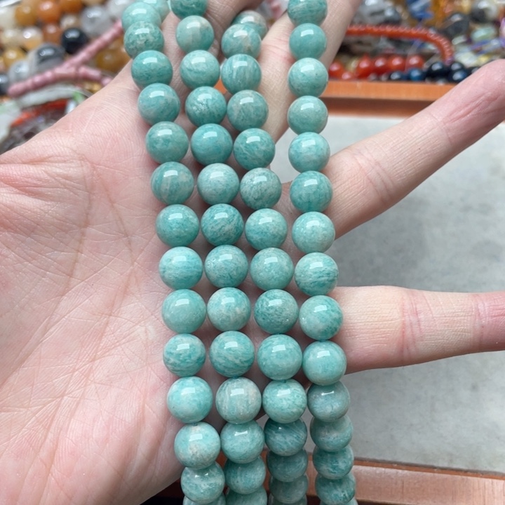 玛瑙/玉髓合金珠宝半成品一条10mm天河石