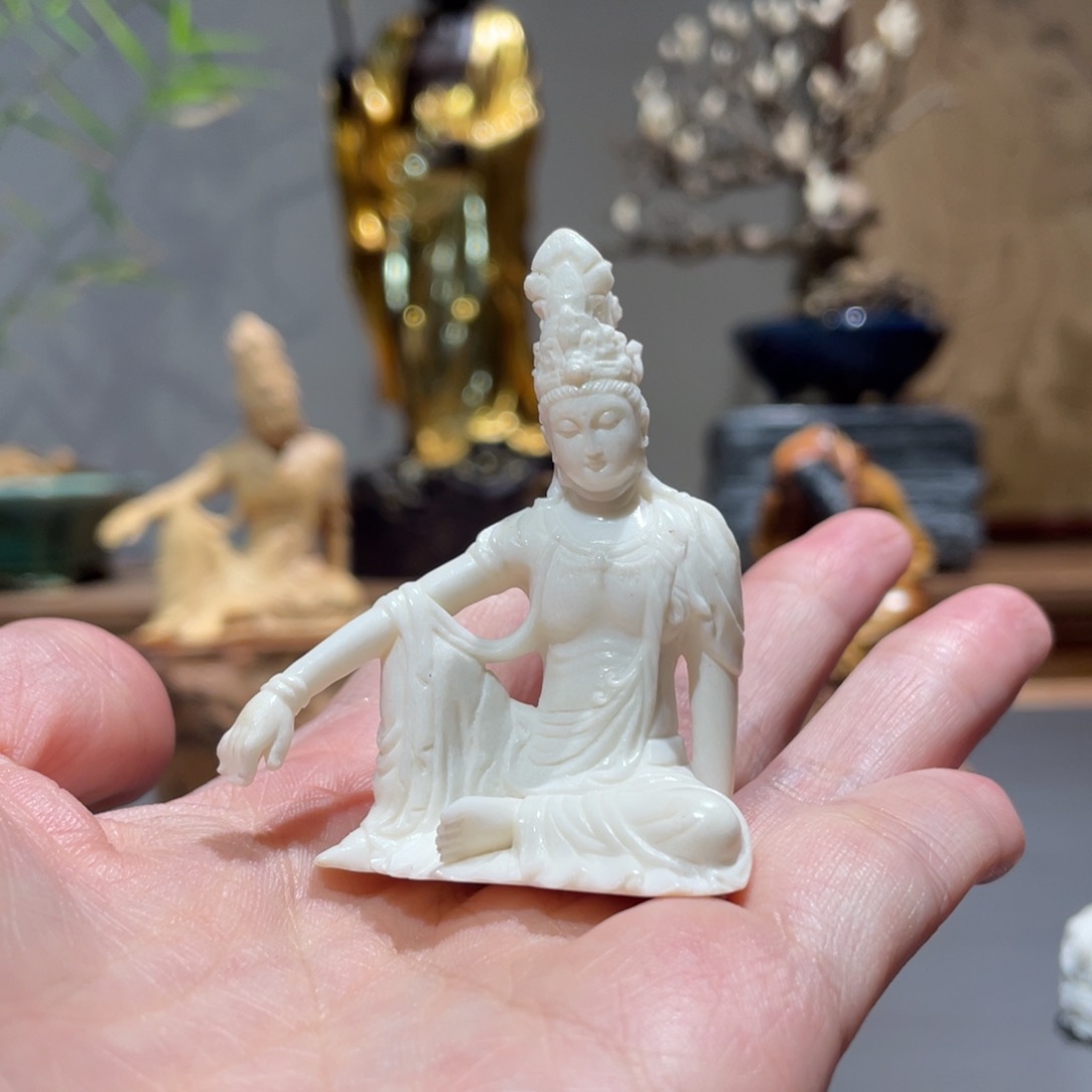 慢***车木质鹿角观音980+20