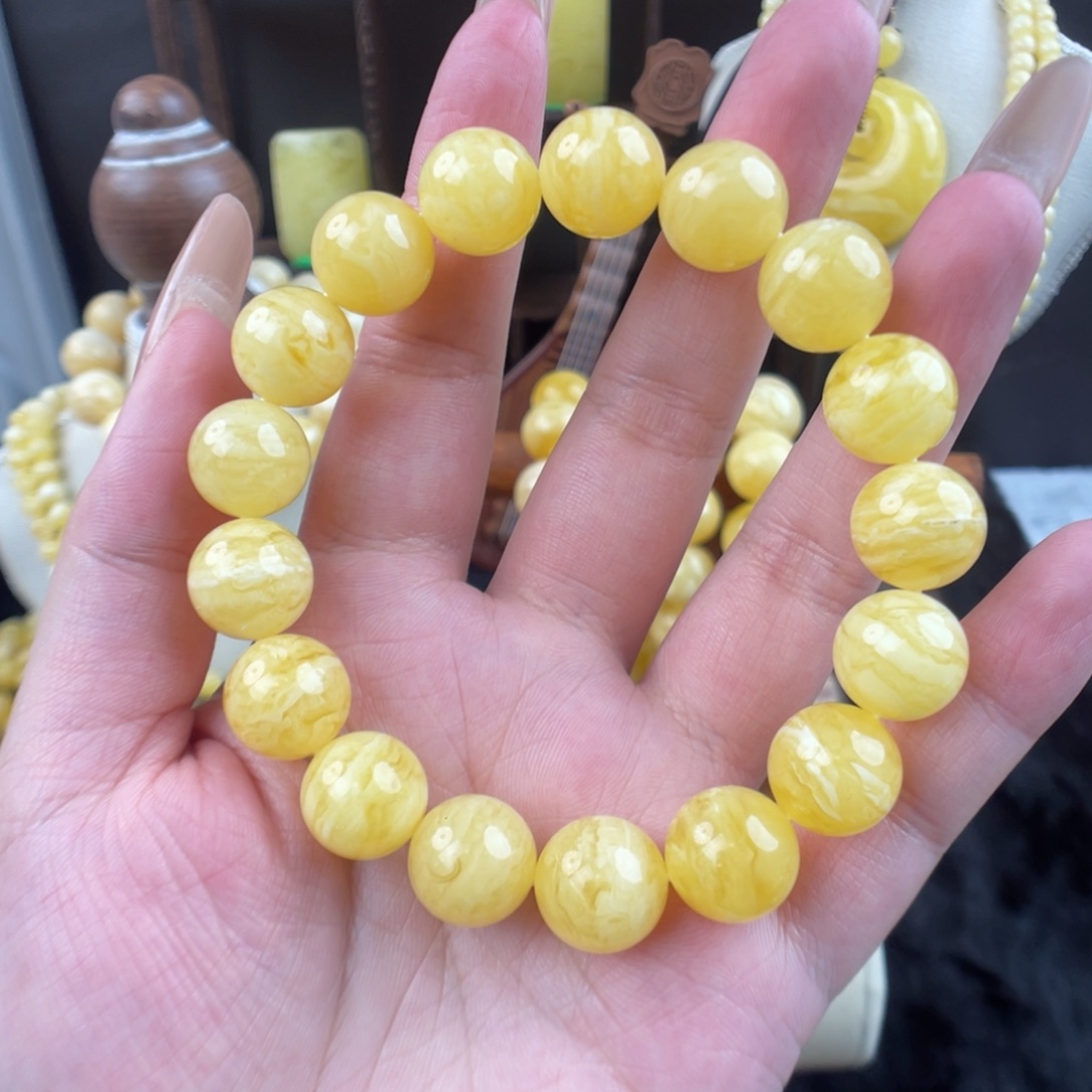 琥珀未镶嵌裸石虎皮顺纹千层12➕