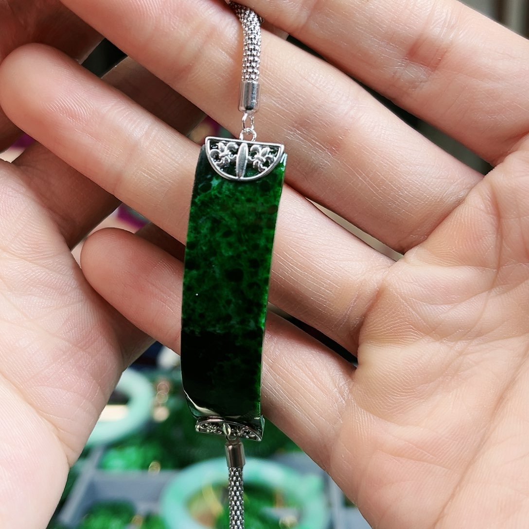 翡翠手链银S925镶嵌手链