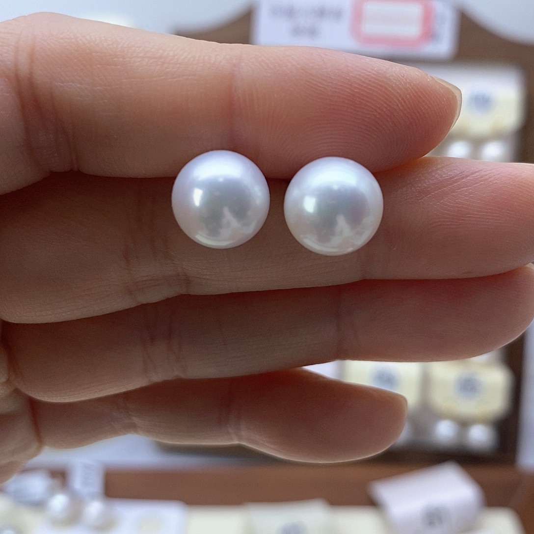 银S925镶嵌淡水珍珠耳饰