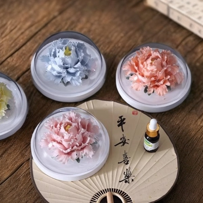 大号陶瓷牡丹花扩香器非遗手捏瓷花香薰摆件送领导客户老师伴手礼